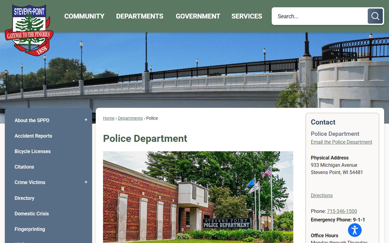 Stevens Point Jail Mugshots Stevens Point Police Department page