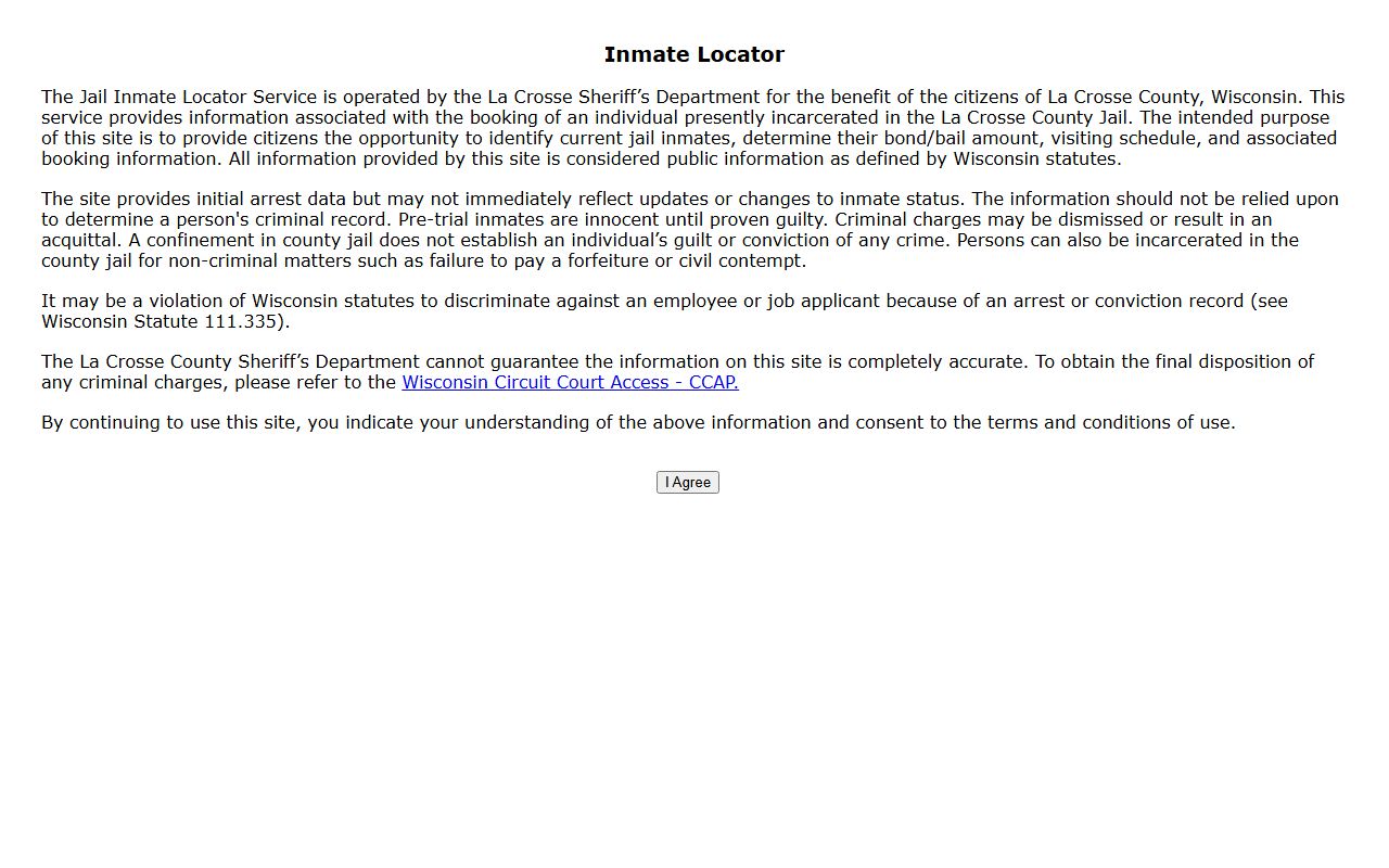 La Crosse County Jail Mugshots inmate locator source