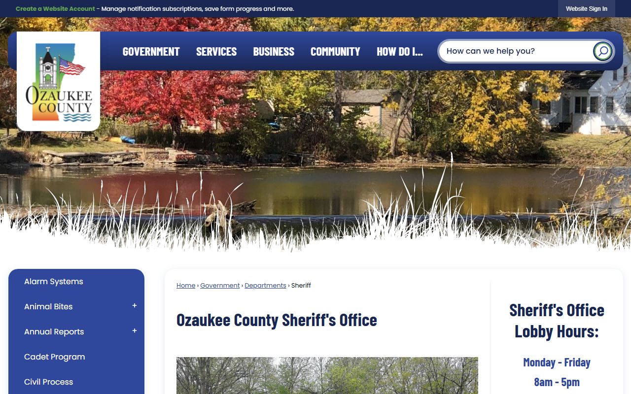 Ozaukee County Jail Mugshots sheriff source page