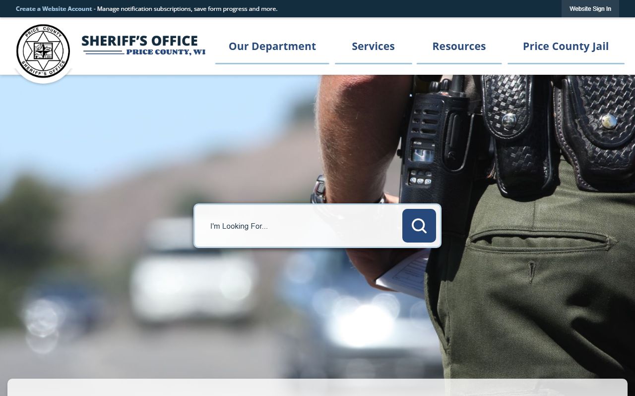 Price County Jail Mugshots sheriff source page