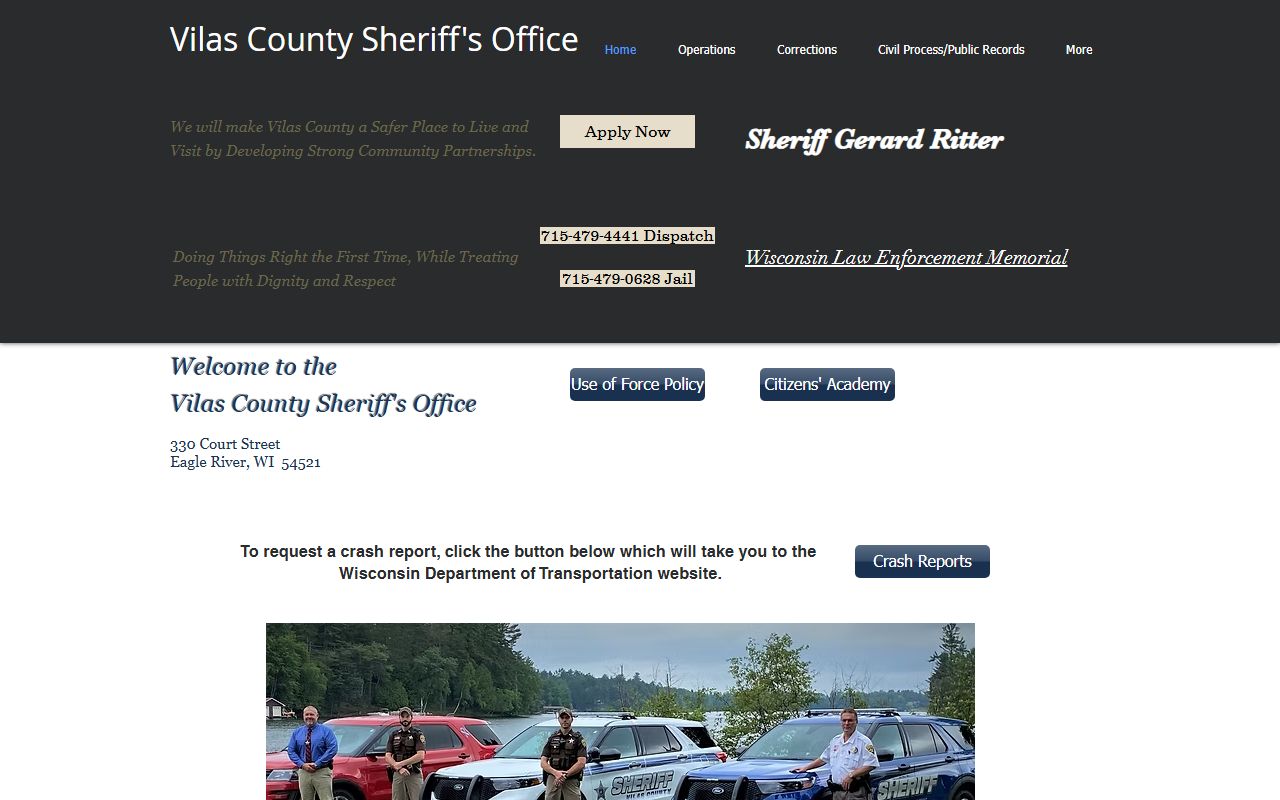 Vilas County Jail Mugshots sheriff home page