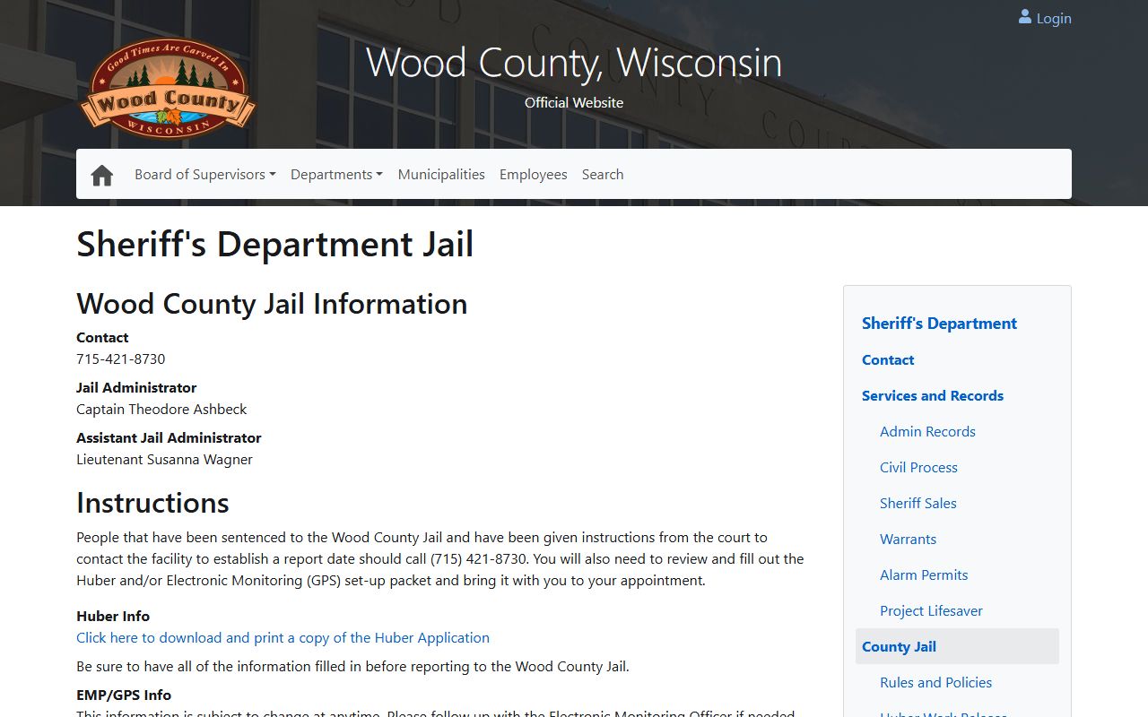 Wood County Jail Mugshots sheriff jail page