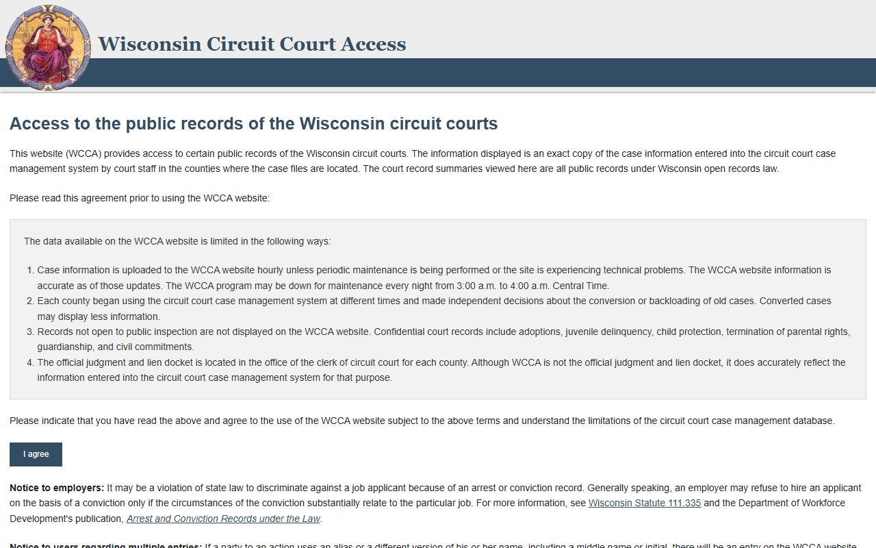Wisconsin Jail Mugshots Wisconsin Circuit Court Access tool
